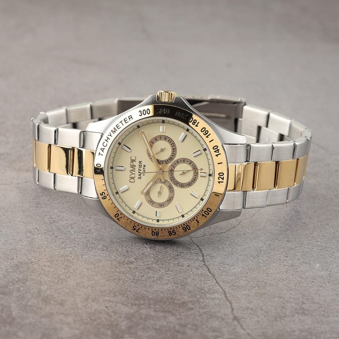 Olympic OL89HSS052B JEFFREY Horloge - Bico - Bracelet - Creme
