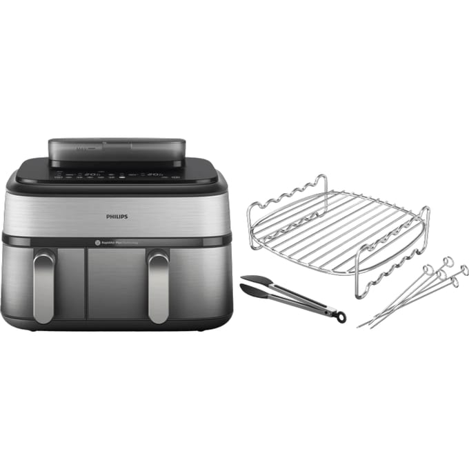 Philips 5000 Series Dual Basket NA555/00 + Dubbellaagse kookset