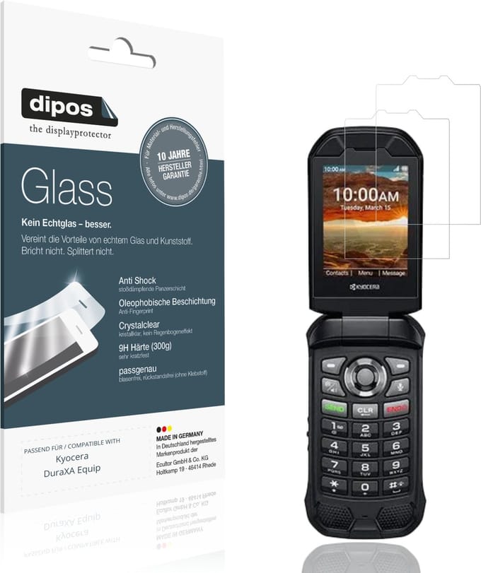 dipos – 2x Pantserfolie geschikt voor Kyocera DuraXA Equip | 9H Screenprotector