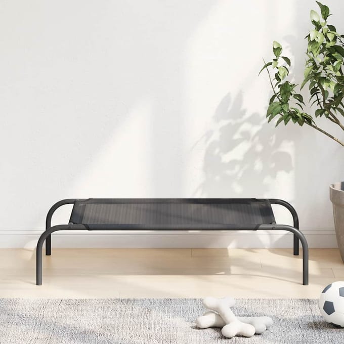 vidaXL - Hondenbed - verhoogd - S - textileen - zwart