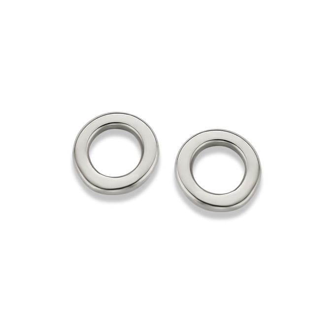 New Bling 9NBG-0440 Witgouden Oorknopjes Cirkel - 4mm - 14 Karaat - Witgoud