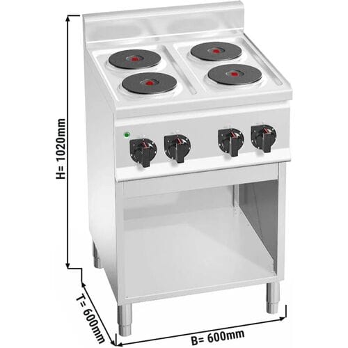 GGM Gastro Elektroherd - 8 kW - 4 Platten Rund Zilver