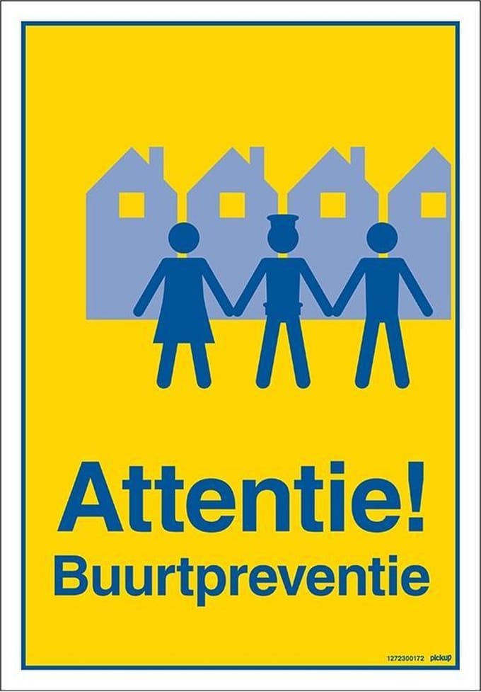 Pickup bord 23x33 cm Combinatie - Attentie Buurtpreventie