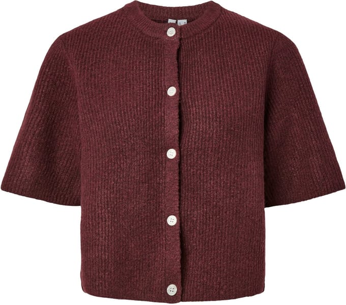 Pieces Vest Pcsilly Ss O-neck Knit Cardigan Noo 17158220 Tawny Port Dames Maat - S