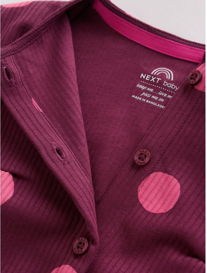 Next - Meisjes - Set van 3 babyrompers met knopen - Bruin