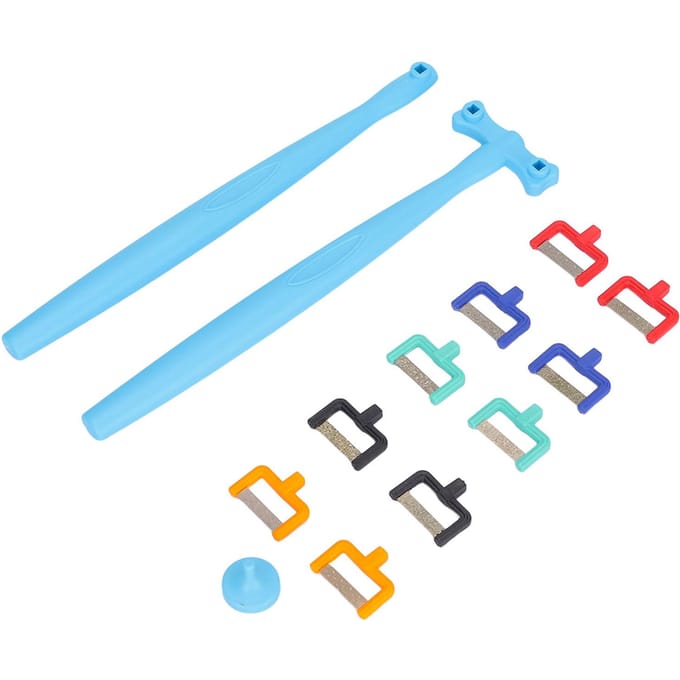Interproximale Glazuurreductie Kit Professioneel Draagbaar Tandheelkundig Orthodontisch Polijststrip Handvat Set blue