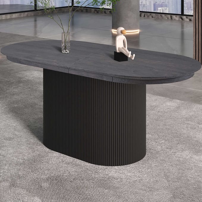 Uitschuifbare tafel 'Lagos' 180-220 cm Ovaal Decor Donkerbruin