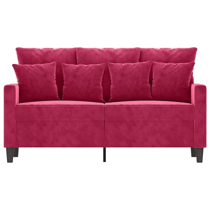 Vidaxl Bank 2-zits, Wijnrood, 120 Cm, Bekleed met Fluweel