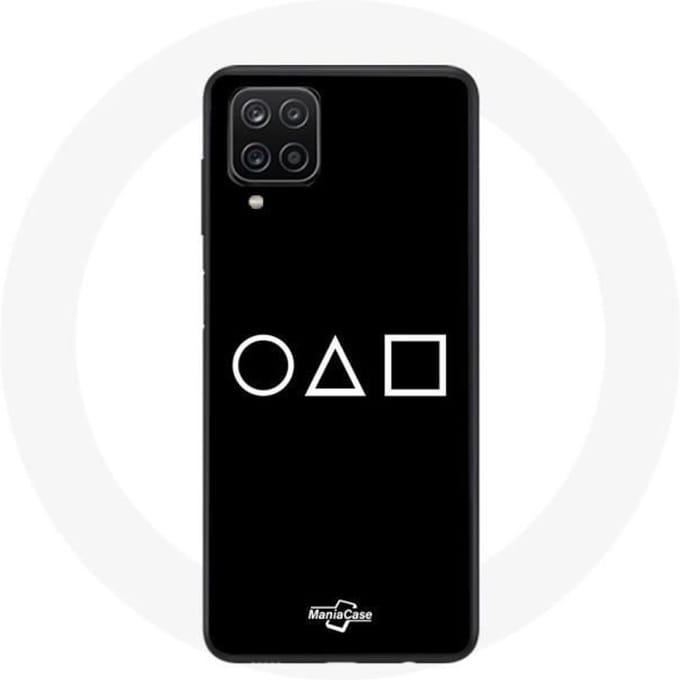 Coque - Samsung - Galaxy A12 - Souple - Noir - Squid Game symboles noir