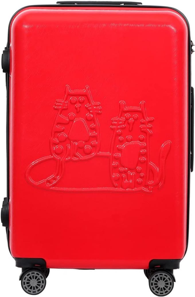 Handbagage Koffer - Reiskoffer Trolley - Veilig Reizen - Lichtgewicht Hardshell - 20 Inch - Rood