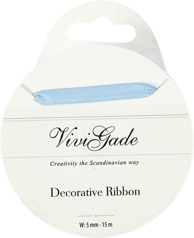 Decoratie lint, B: 6 mm, lichtblauw, 15 m/ 1 rol