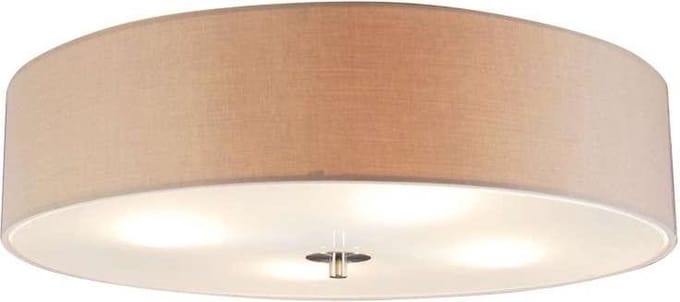 QAZQA Drum 50 R - Plafondlamp met lampenkap - 4 Lichts - Ø50 cm - beige