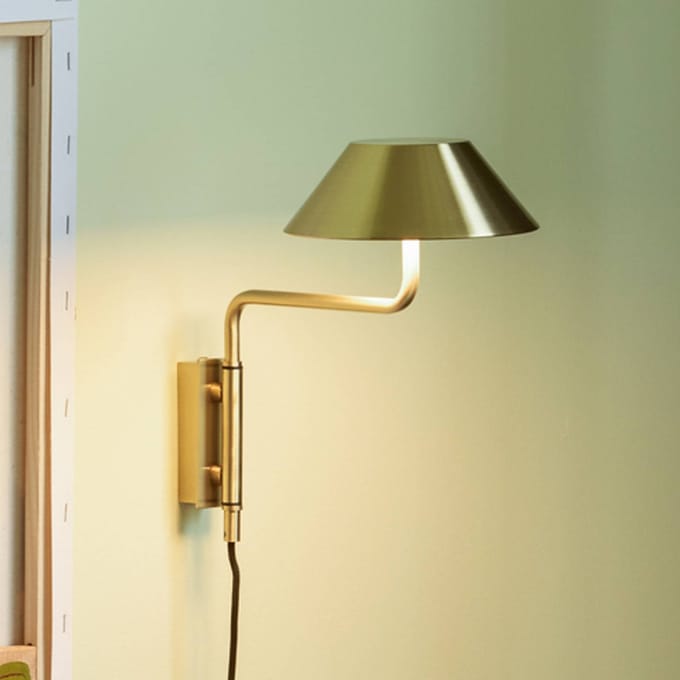 Hübsch LED wandlamp COVER, messingkleurig, uitval 30 cm, metaal