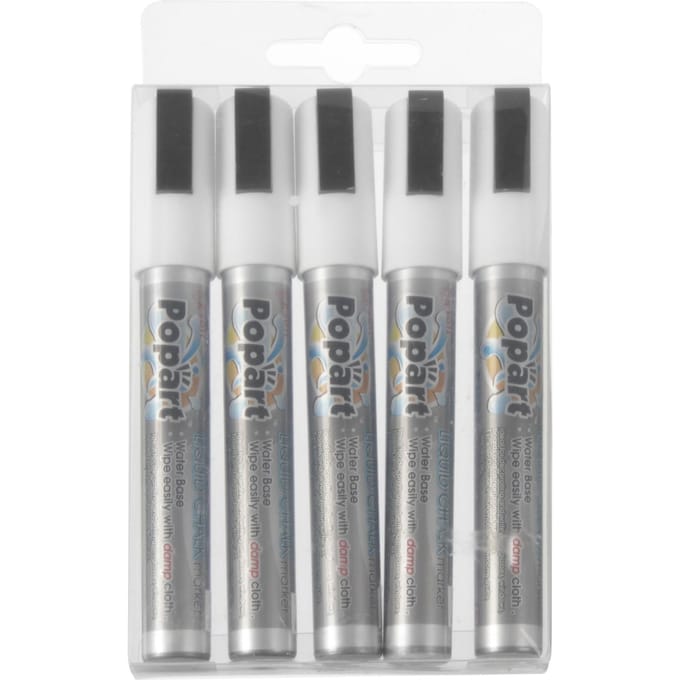 HENDI Krijtstiften – Schuine punt – Schrijfbreedte 2-6 mm – Set van 5 – Wit