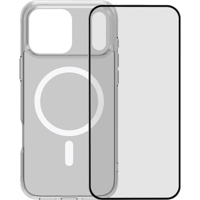 BlueBuilt Protective Back Cover met MagSafe iPhone 17 Pro Max Transparant + BlueBuilt iPhone 17 Pro Max Screenprotector Glas