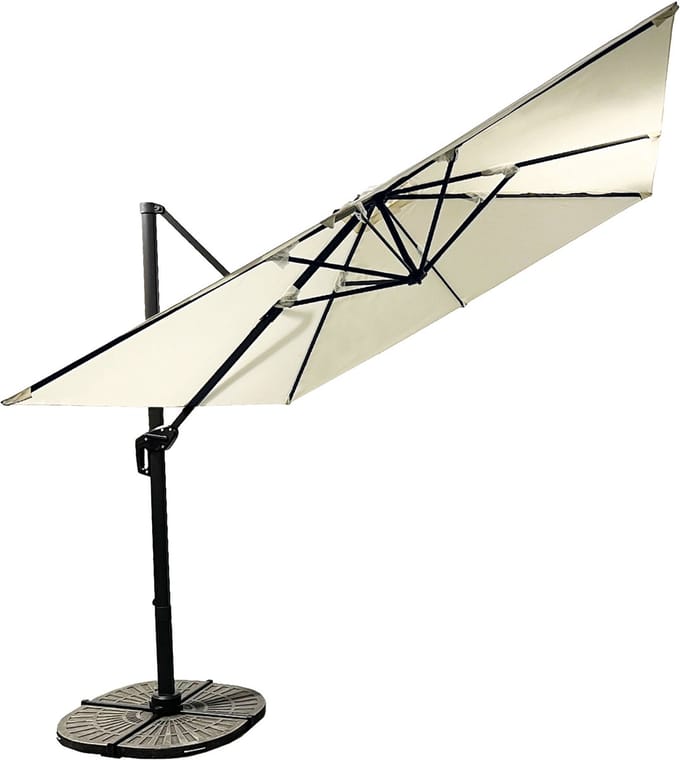 Buitenkado Ultimate Zweefparasol – 3x3m - Aluminium - Beige