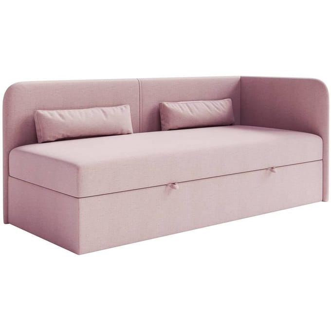 Jeugdbed Cambrils chenille rechts 90 x 200 cm met opbergruimte | NADUVI Collection