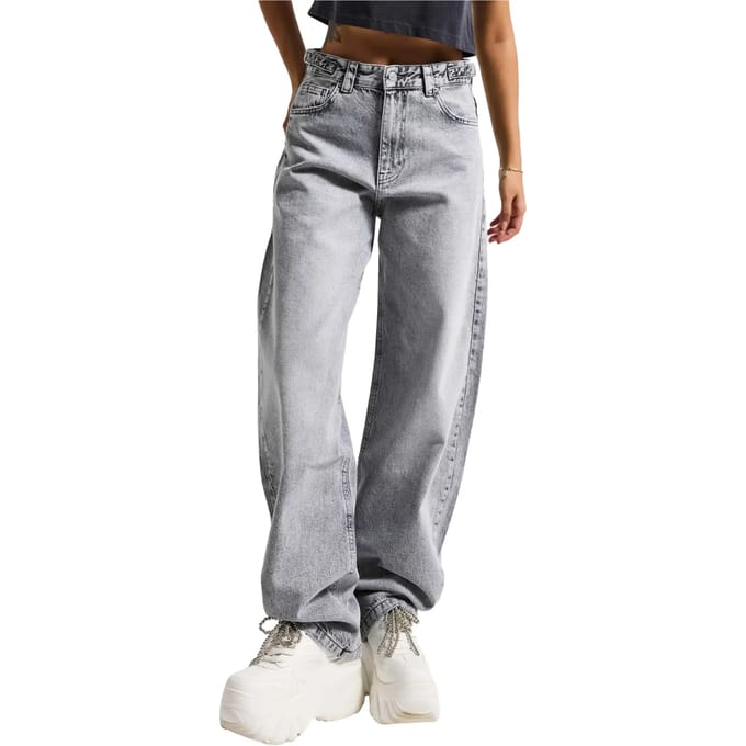 It's Basic - Skater Mid Rise Jeans - Light Gray