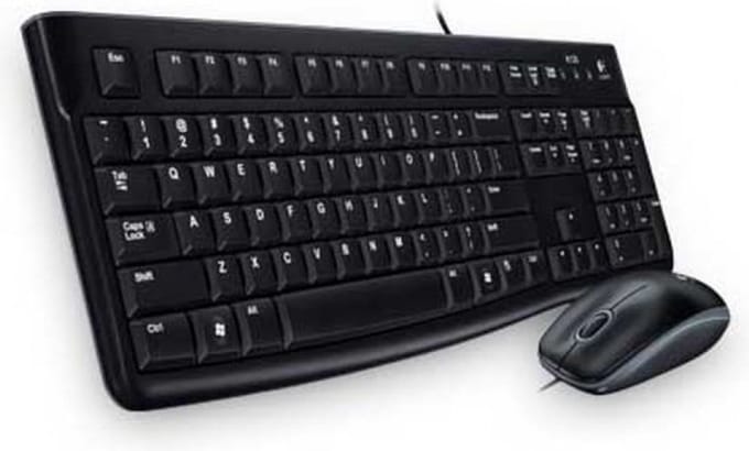 Logitech Desktop MK120 toetsenbord Inclusief muis USB QWERTY Scandinavisch Zwart