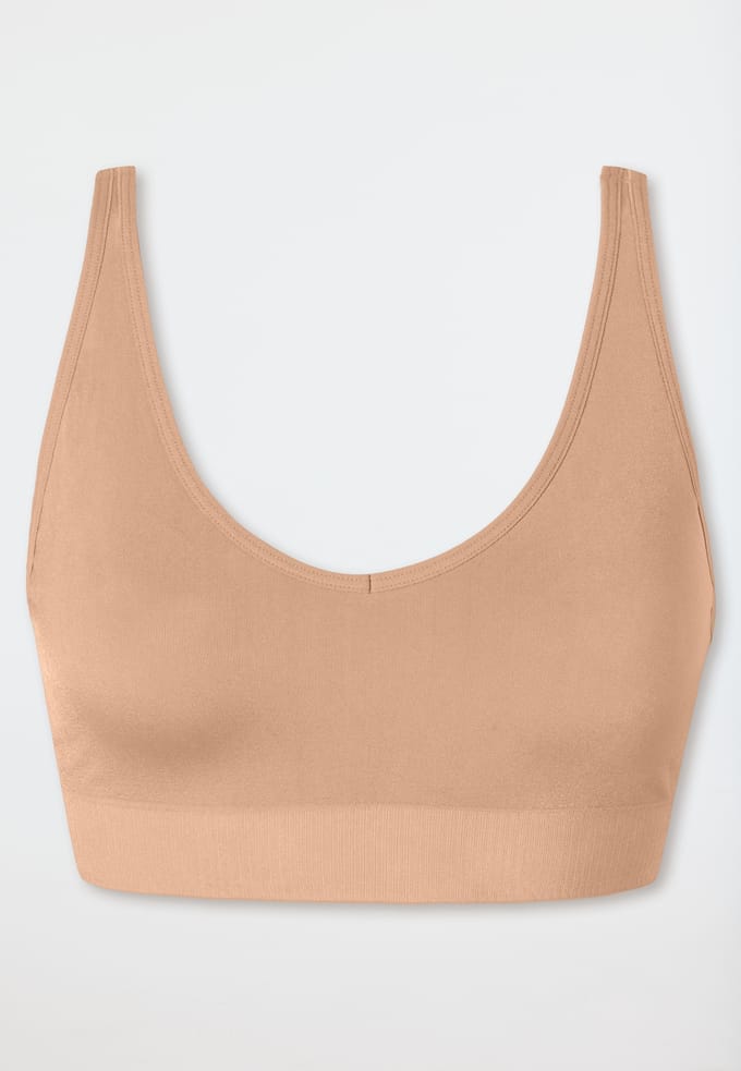 Zachte BH met uitneembare pads, kleur maple - Classic Seamless M