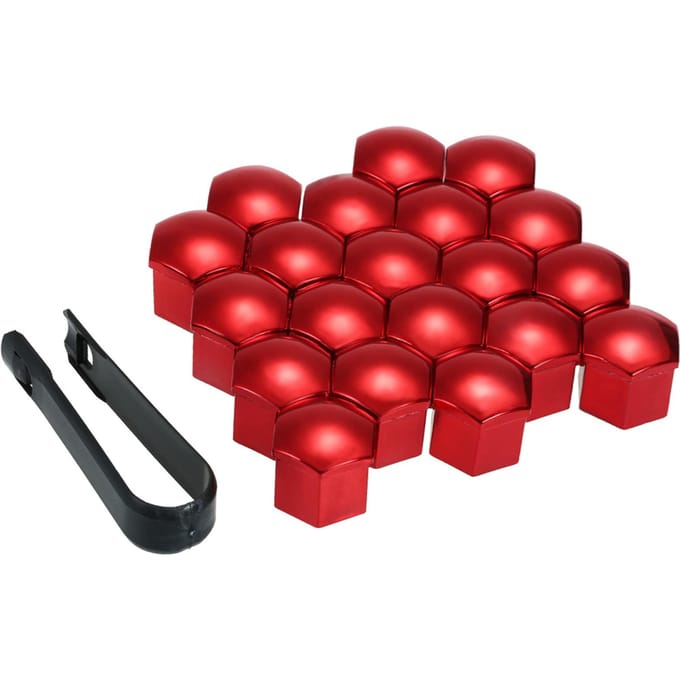 20 stuks Universele 21mm Wielmoerdoppen Wielboutdoppen Schroefbeschermers rood