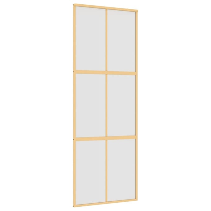 vidaXL - Schuifdeur - 76x205 - cm - mat - ESG-glas - en - aluminium - goudkleurig