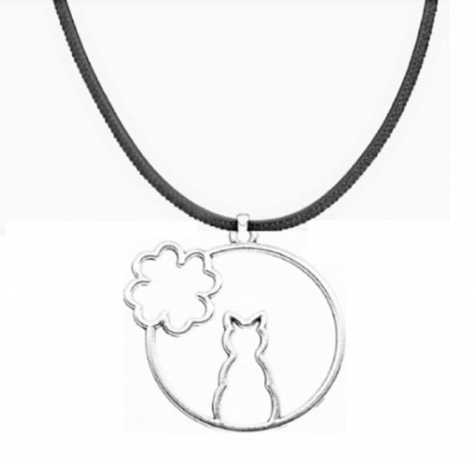 Poes -open hanger- zwart- koord-Charme Bijoux