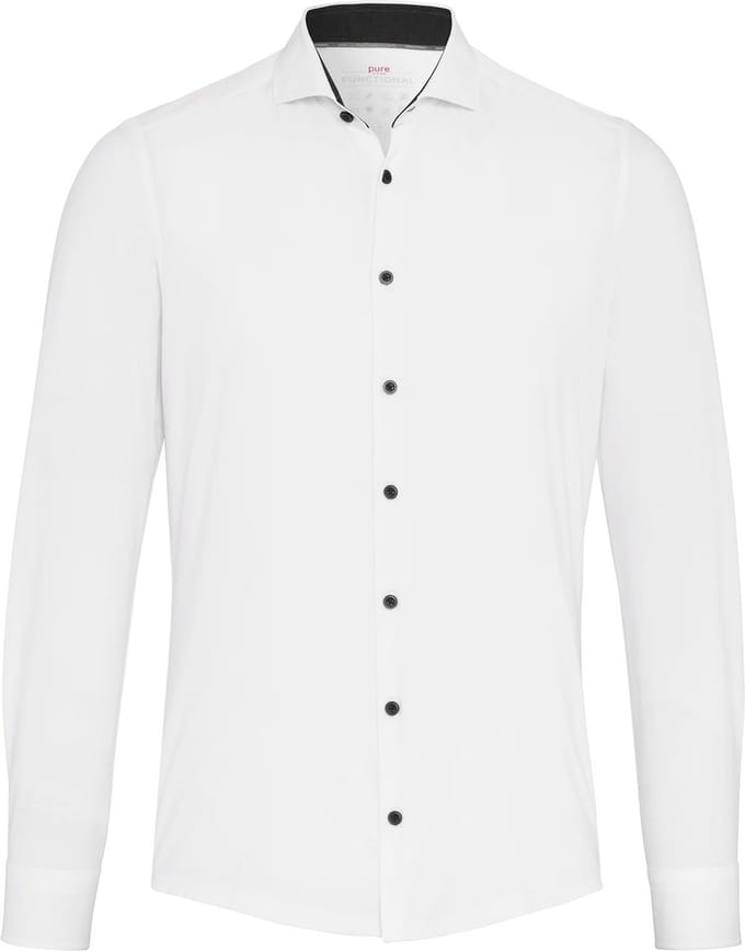Pure The Functional Shirt Wit - Maat 42 - Heren - Overhemden Formeel