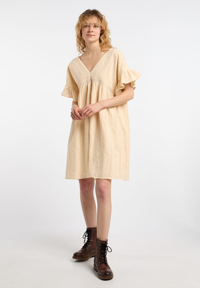 Dreimaster Jurk Dames Beige crème