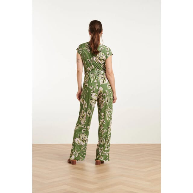 Smashed Lemon 25160 leaf print stretch jumpsuit |