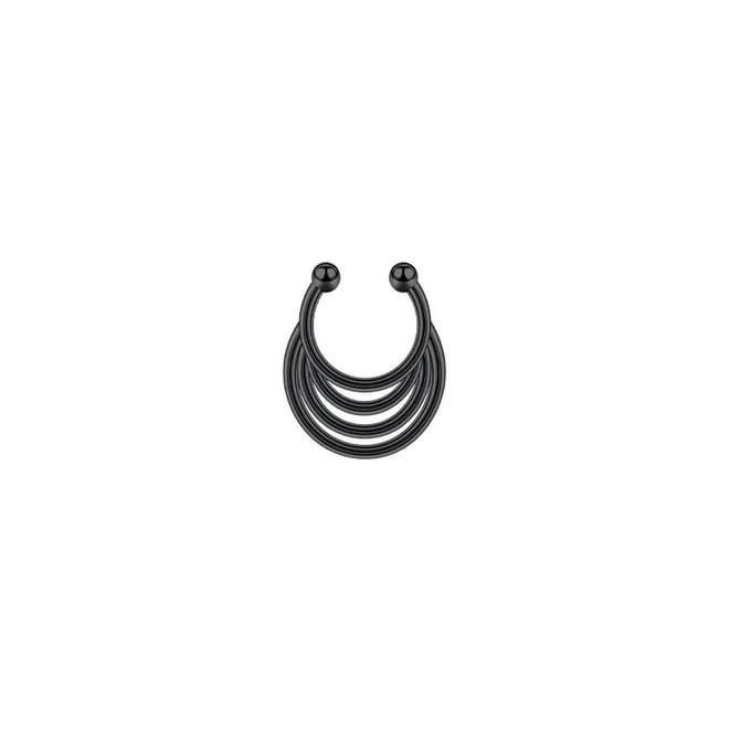 Fake piercing 4-lined zwart - LMPiercings