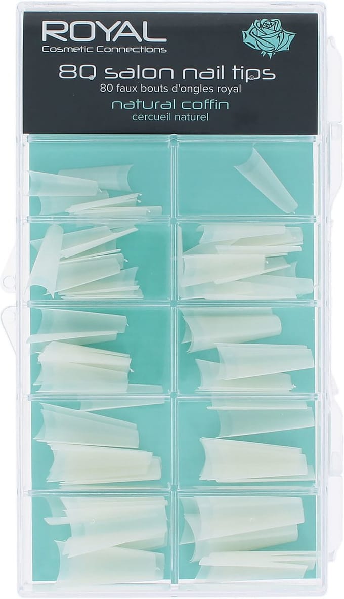 Royal 80 Salon Nail Tips - Natural Coffin