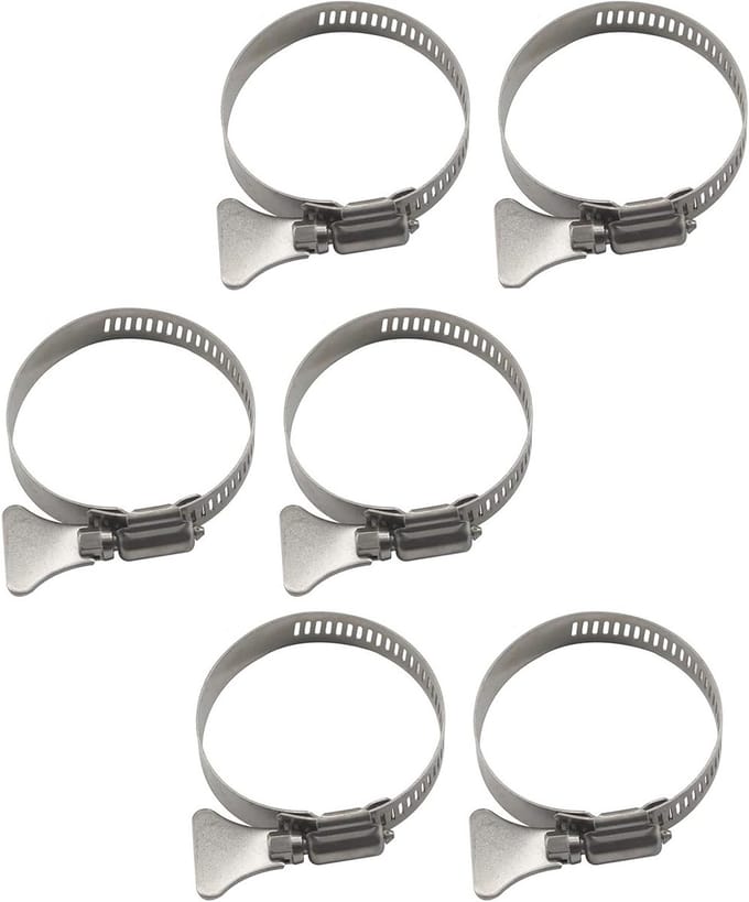 Dailygoods - 52-76mm Duim Schroef Sleutel - Verstelbare slangklemmen van 304 (6 stuks)