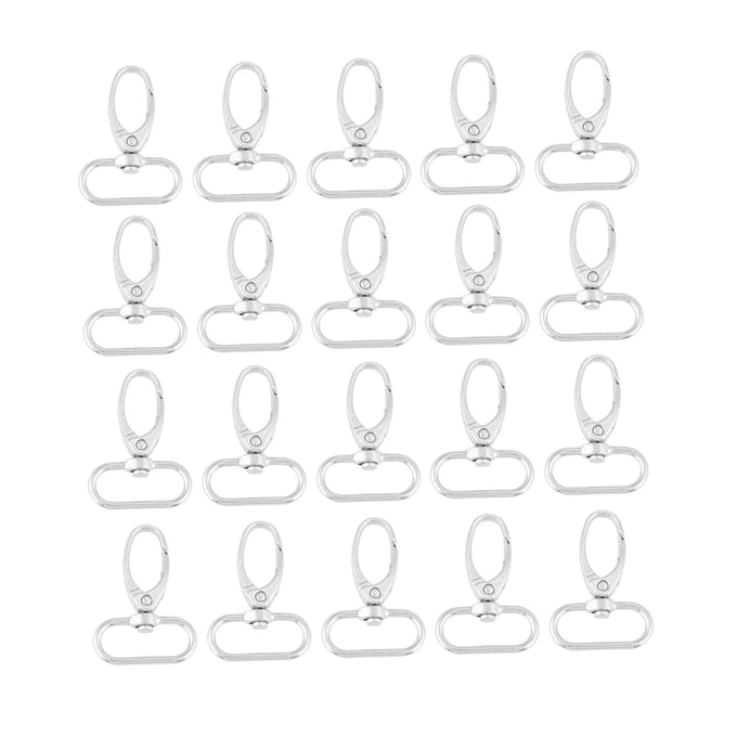 20 stuks zinklegering tas sluitingen draaibare karabijnhaken sleutelhanger sleutelring haken (25 mm) white