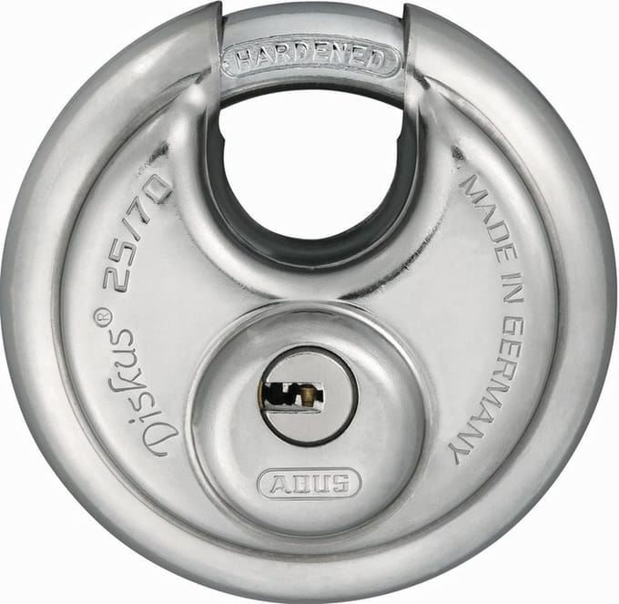 ABUS Diskus 25/70 Hangslot met 5 sleutels voor de deur en deur