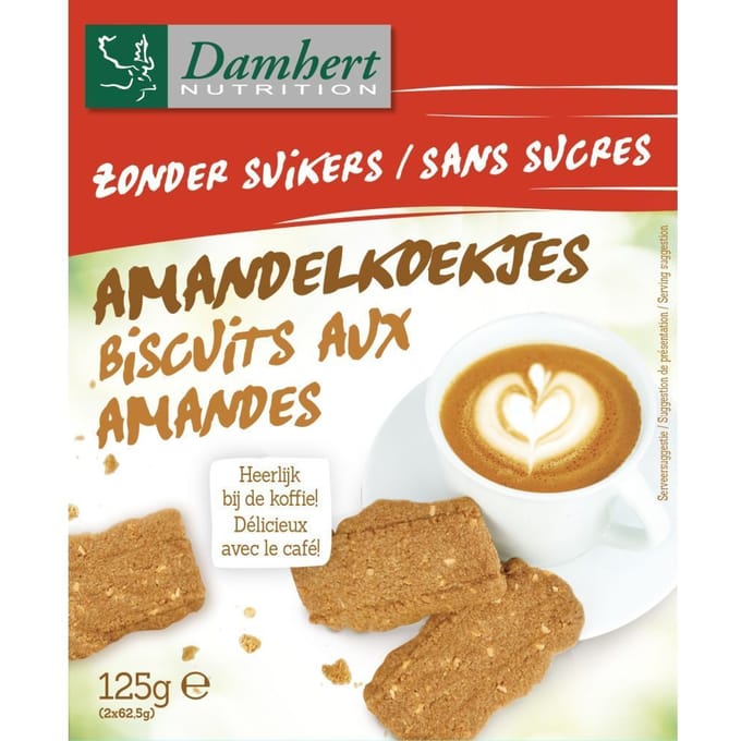 Damhert Amandelkoekjes zonder Suiker 125 Koekjes