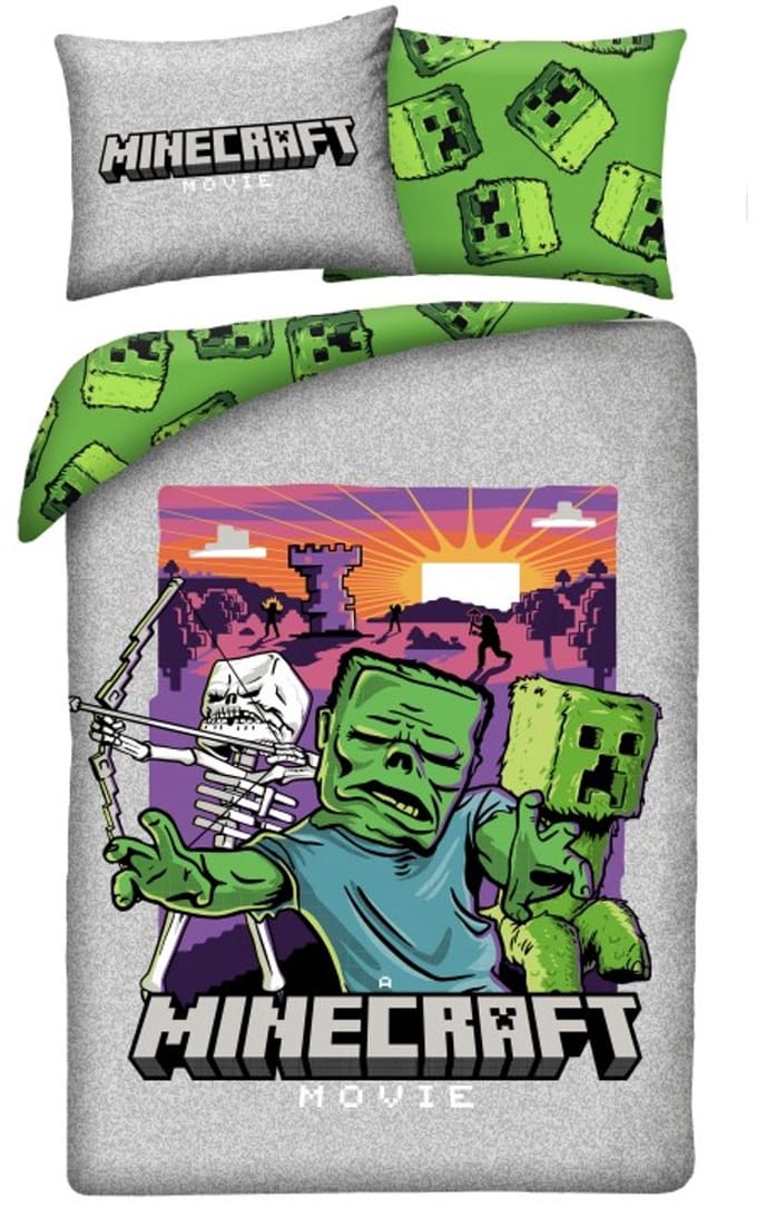 Minecraft Dekbedovertrek A Movie - 140 x 200 + 70 x 90 cm - Polyester