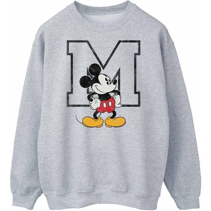 Disney Heren Classic M Mickey Mouse Sweatshirt (Sportgrijs)