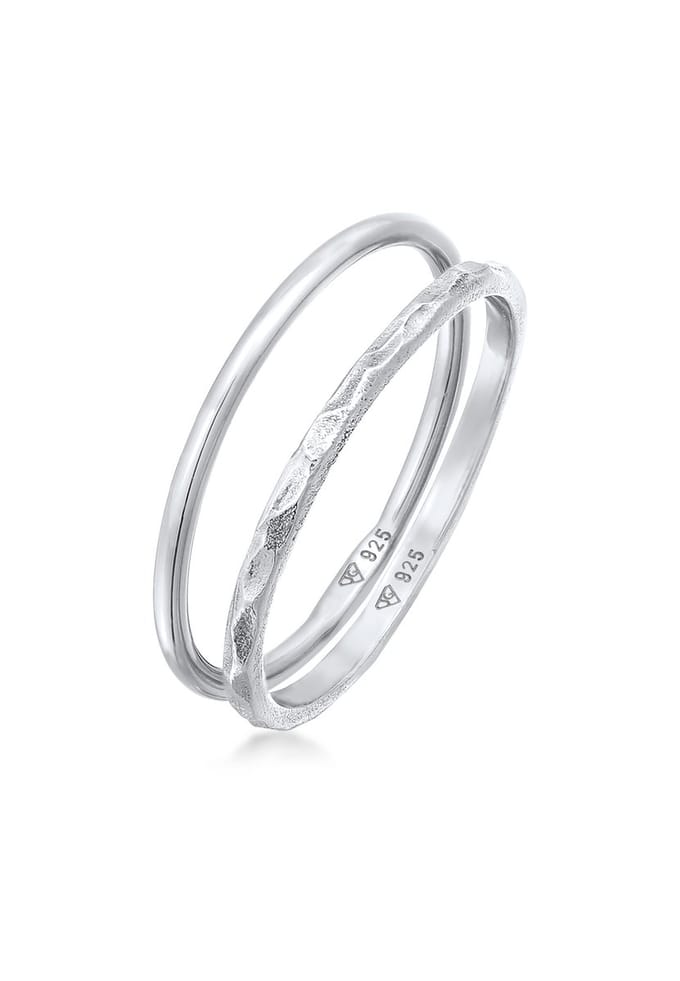 Elli - Ring - Dames Band Set van 2 Stack in 925 Sterling Zilver - Dames