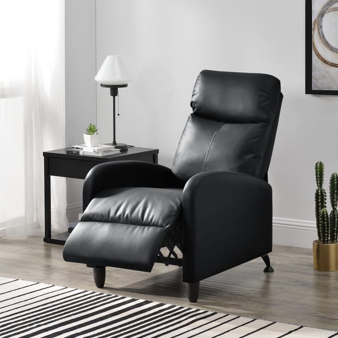 Verstelbare relaxfauteuil 102x60x92 cm kunstleer zwart