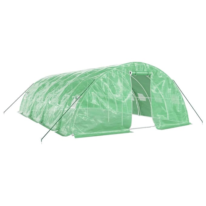 vidaXL - Tuinkas - met - stalen - frame - 40 - m² - 8x5x2,3 - m - groen