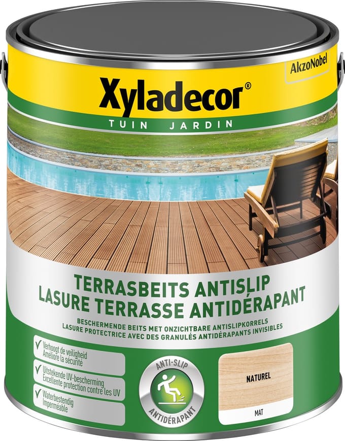 Xyladecor - Terrasbeits Antislip - Naturel - 2,5 L