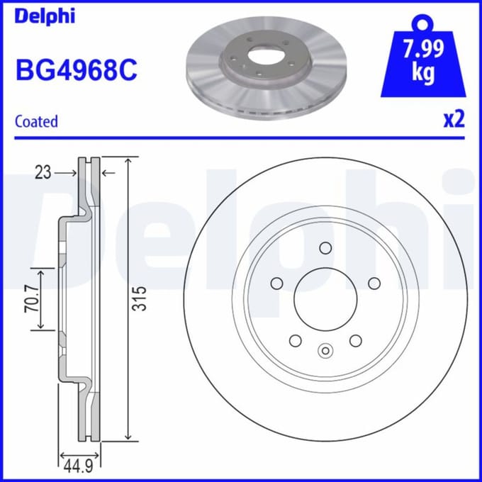 Remschijf DELPHI BG4968C