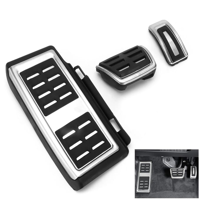 Auto Gaspedaal Rem Koppeling Voetsteun Antislip Vervanging voor Seat Leon 2014 ? 2017 LHD black