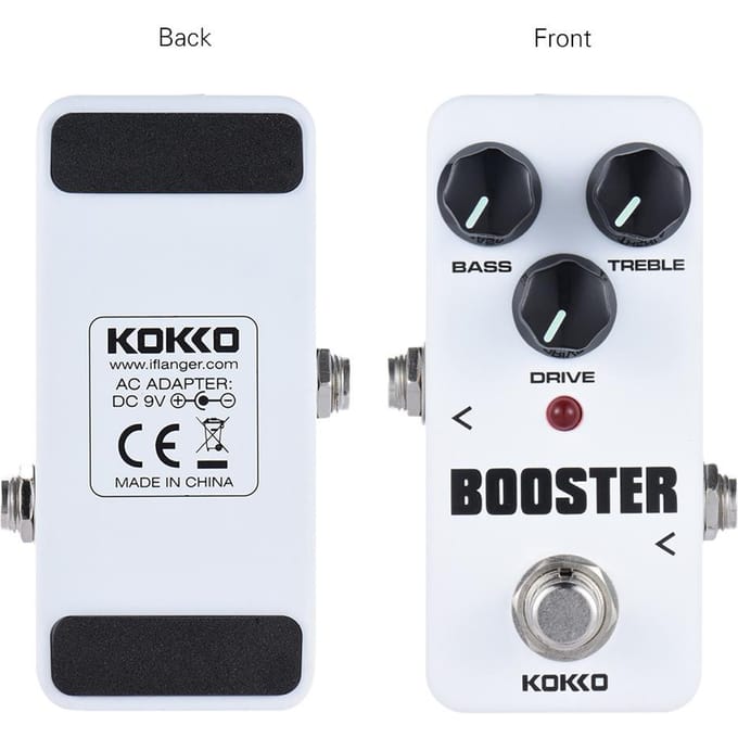 KOKKO FBS2 Mini Booster Pedaal Draagbare 2-Bands EQ Gitaar Effect Pedaal black