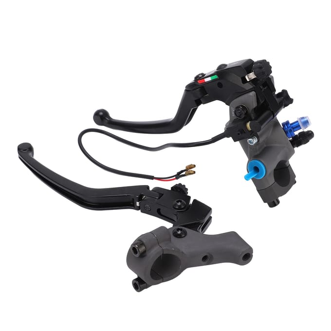 Lot de 2 embrayages de frein hydrauliques pour moto avec maître-cylindre et pompe de réservoir en alliage d'aluminium noir black