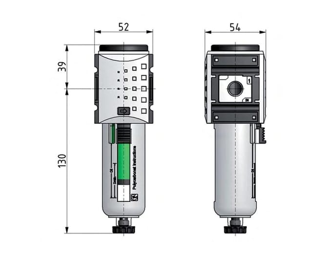 Voorfilter 0.3micron G3/8'' 300l/min Auto Metaal Futura 1