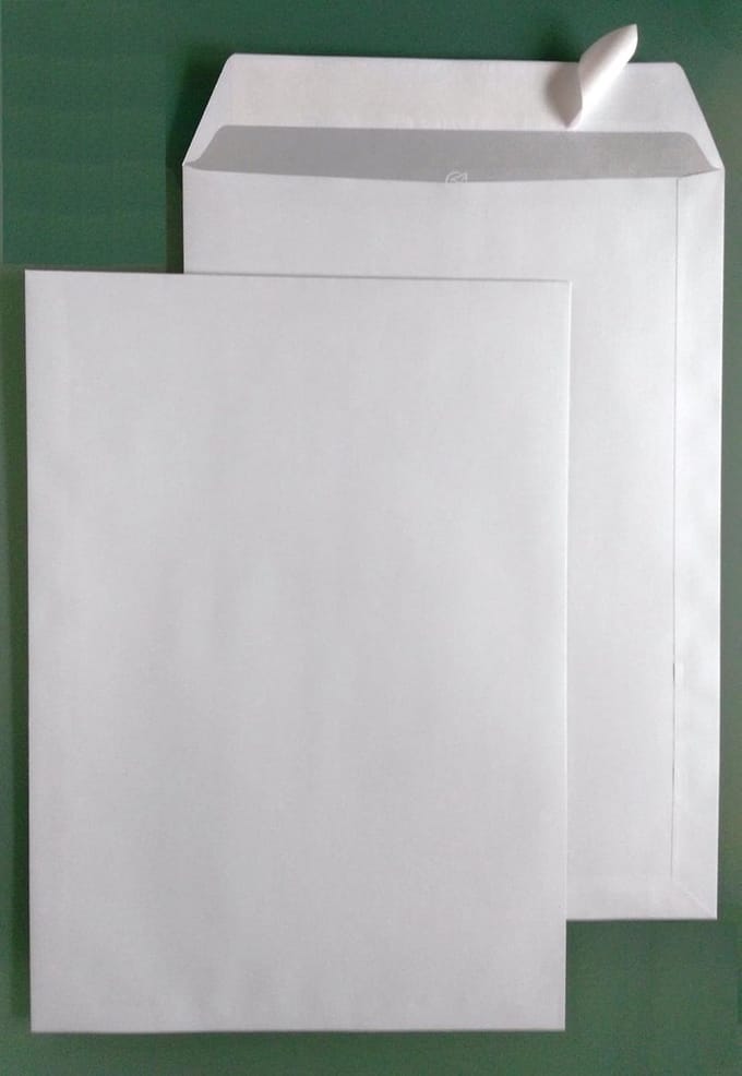 50 Witte Enveloppen DIN B4 Zelfklevend - Extra Groot 250x353 mm - 100g/m2