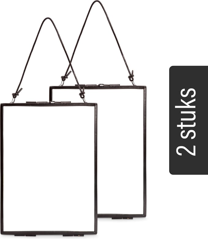 vtwonen - Set van 2 - Fotolijsten - Zwart - Metaal - 14x19x0,7cm