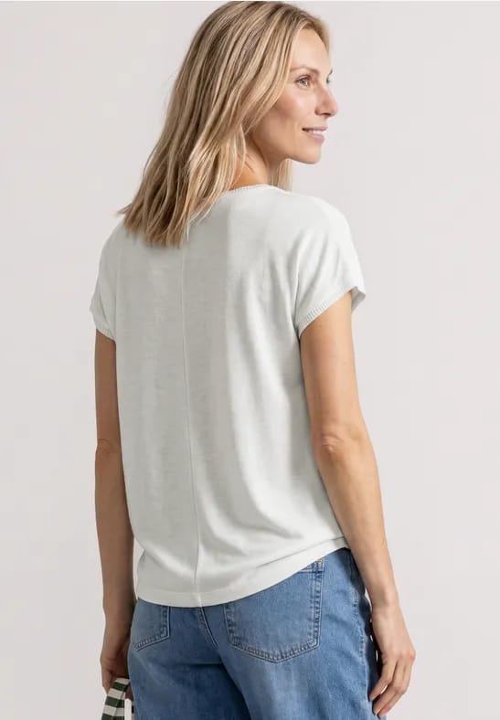 Shirt met ronde hals en losse schouders